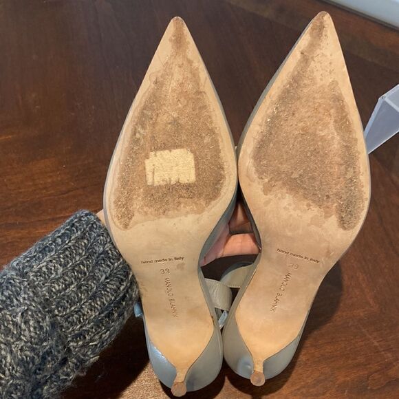 Authentic Manolo Blahnik Grey Sz 39 Sling backs - Picture 17 of 17